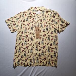 Kahuna Bay Hawaiian Shirt Mens Hula Girl Print Cruise Vacation Resort Wear Beach
